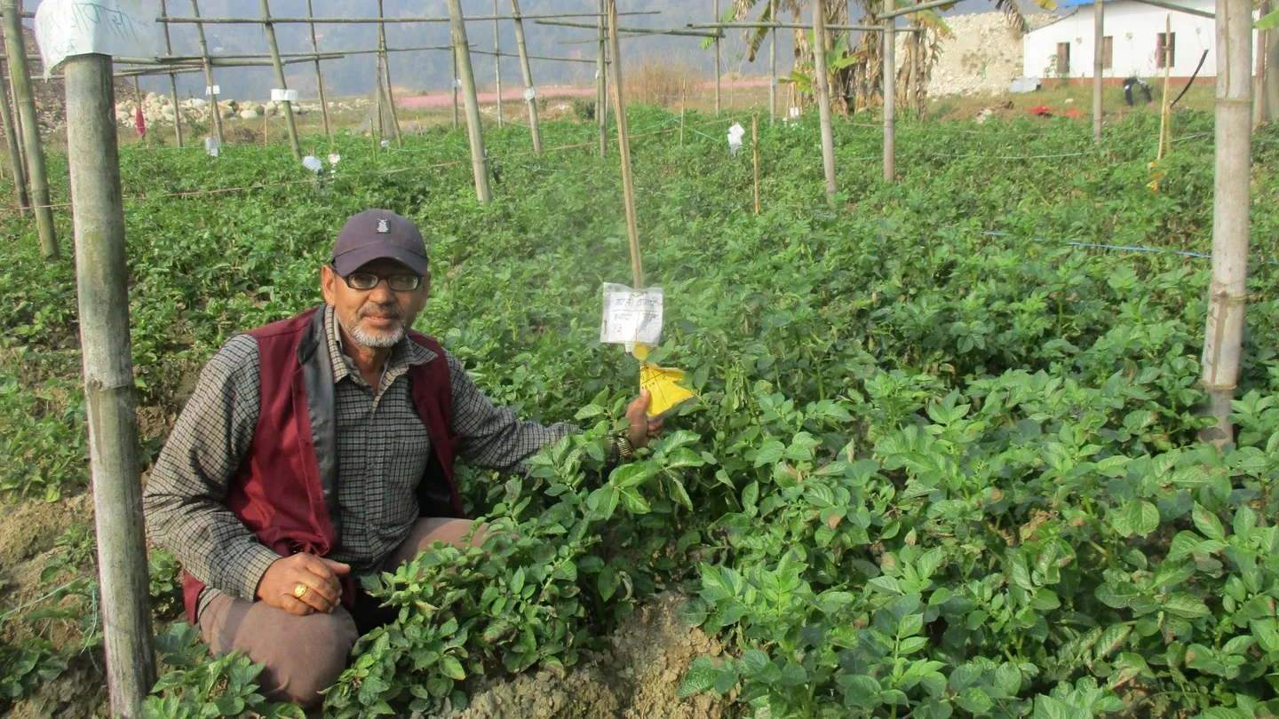 A man sitting in the middle of an open field.